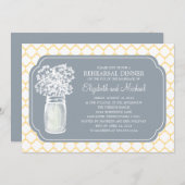 リハーサルの夕食の蜜蜂の巣のメーソンジャーの野生の花 招待状 (正面/裏面)