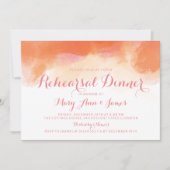 リハーサルの夕食の赤面のピンクの珊瑚の水彩画 招待状 (正面)