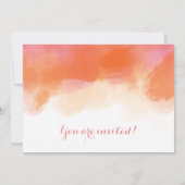 リハーサルの夕食の赤面のピンクの珊瑚の水彩画 招待状 (裏面)