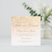 リハーサルの夕食の金ゴールドの《写真》ぼけ味の輝きライト 招待状 (スタンド正面)