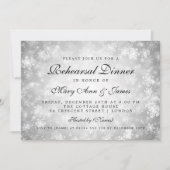 リハーサルの夕食の銀の冬の不思議の国 招待状 (正面)