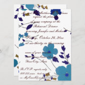 リハーサルの夕食の青い花の芸術 招待状 (正面/裏面)