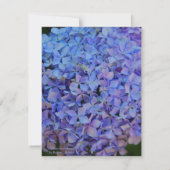 リハーサルの夕食の青のアジサイ 招待状 (裏面)