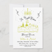 リハーサルの夕食前の夜に手書きのスケッチ 招待状 (正面)