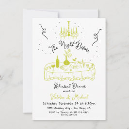 リハーサルの夕食前の夜に手書きのスケッチ 招待状