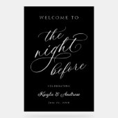 リハーサルの結婚前夜のウェルカムサイン アクリルサイン (正面)