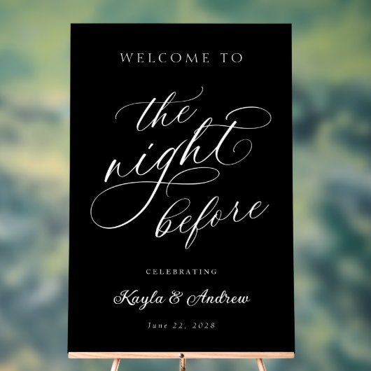 リハーサルの結婚前夜のウェルカムサイン アクリルサイン (ニュートラル)