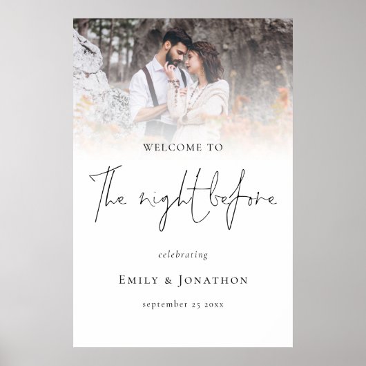 リハーサルの結婚前夜のウェルカムサイン ポスター (正面)