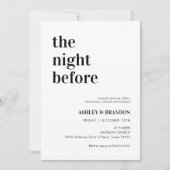 リハーサルはっきりしたディナ結婚ーの前の夜 招待状 (正面)
