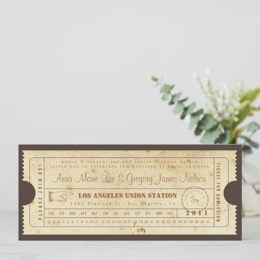 リハーサルまたは歓迎の夕食-チケットの招待状 招待状 (スタンド正面)