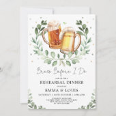 リハーサルをする前に生まれるブリュース夕食カップルのシャワー 招待状 (正面)