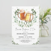 リハーサルをする前に生まれるブリュース夕食カップルのシャワー 招待状 (スタンド正面)