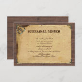 リハーサルを結婚する素朴な国の蹄鉄 招待状 (正面/裏面)