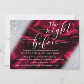 リハーサルエレガントディナーの前の夜のバーガンディ 招待状 (正面)