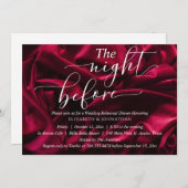 リハーサルエレガントディナーの前の夜のバーガンディ 招待状 (正面/裏面)