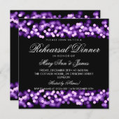 リハーサルエレガントディナーパープルハリウッドグラム 招待状 (正面/裏面)