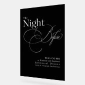 リハーサルエレガントディナーブラックウェルカム アクリルサイン (傾斜)