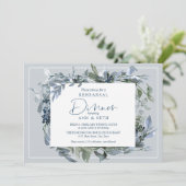 リハーサルエレガントディナーブルーフローラリース 招待状 (スタンド正面)
