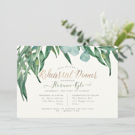 リハーサルエレガントディナーユーカリプトゥスグリーン 招待状 (スタンド正面)