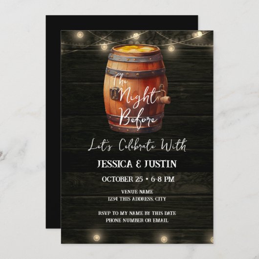 リハーサルカジュアルディナー前の夜 招待状 (正面/裏面)