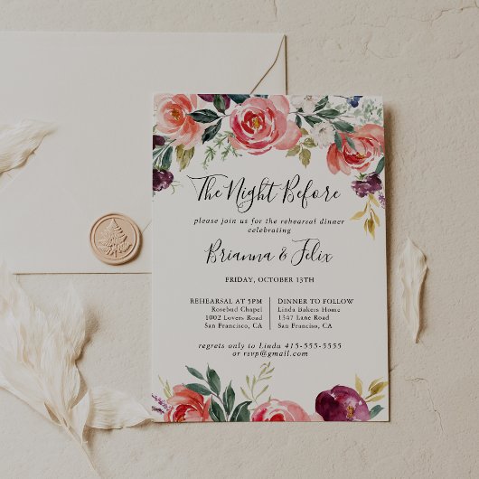 リハーサルカラフルディナー前の熱帯夜 招待状