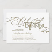 リハーサルクラシックディナーのスクロール結婚式の招待 招待状 (正面)