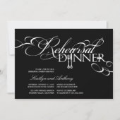 リハーサルクラシックディナーのスクロール結婚式の招待 招待状 (正面)