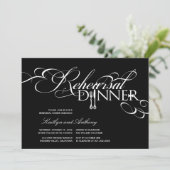 リハーサルクラシックディナーのスクロール結婚式の招待 招待状 (スタンド正面)