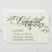 リハーサルクラシックディナーのスクロール結婚式の招待 招待状 (正面)