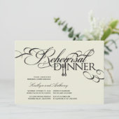 リハーサルクラシックディナーのスクロール結婚式の招待 招待状 (スタンド正面)