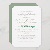 リハーサルシンプルディナーモダンミニマリストリーフアート 招待状 (正面/裏面)