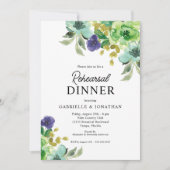 リハーサルディナカラフルー水カラーフローラ 招待状 (正面)