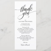 リハーサルディナーありがとう場所設定カード プログラム (正面)