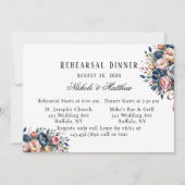 リハーサルディナーにぴったりなエレガントな花のリース 招待状 (正面)