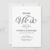 リハーサルディナーのためのミニマリストな「Before We Do」デザイン 招待状 (正面)