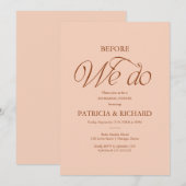 リハーサルディナーのためのミニマリストな「Before We Do」デザイン 招待状 (正面/裏面)