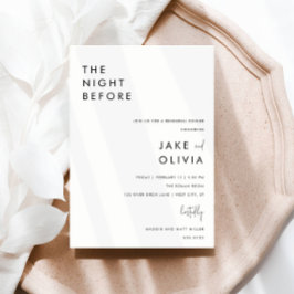 リハーサルディナーのためのモダンなブラック&ホワイトの招待状 招待状