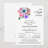 リハーサルディナーのためのWildflowers The Night Before 招待状 (正面/裏面)