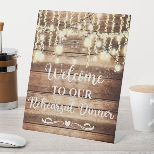 リハーサルディナーのサイン結婚へようこそ 台座サイン (インサイチュ)