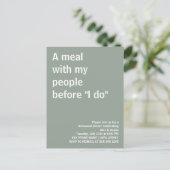 リハーサルディナーの前に私の人たちと食事をする楽しみ ポストカード (スタンド正面)