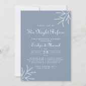 リハーサルディナーの前のダスティーブルーの夜 招待状 (正面)