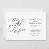 リハーサルディナーの前の夜のエレガントな結婚式 招待状 (正面)