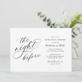 リハーサルディナーの前の夜のエレガントな結婚式 招待状 (スタンド正面)