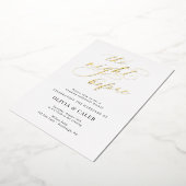 リハーサルディナーの前の夜のエレガントな結婚式 箔招待状 (回転した状態)