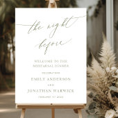 リハーサルディナーの前の夜のセージ緑 ポスター