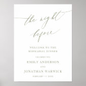 リハーサルディナーの前の夜のセージ緑 ポスター (正面)