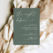 リハーサルディナーの前の夜のセージ緑 招待状