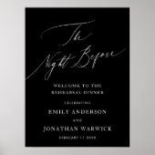 リハーサルディナーの前の夜の白黒 ポスター (正面)