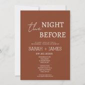 リハーサルディナーの前の夜シックなテラコッタ 招待状 (正面)