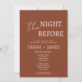 リハーサルディナーの前の夜シックなテラコッタ 招待状